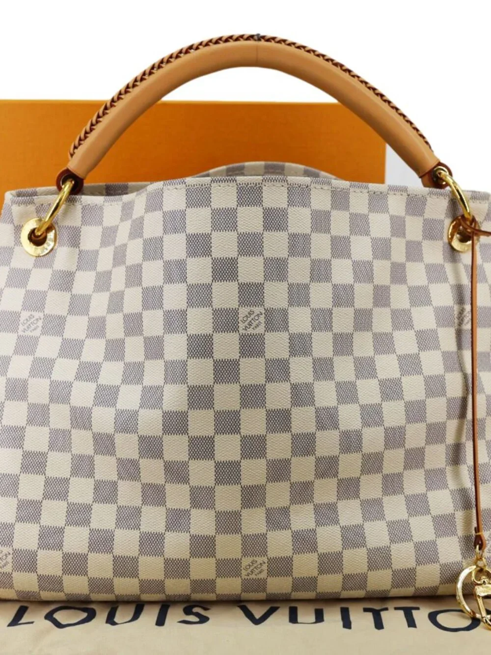 Louis Vuitton Artsy MM Damier Azur Hobo Bag White
